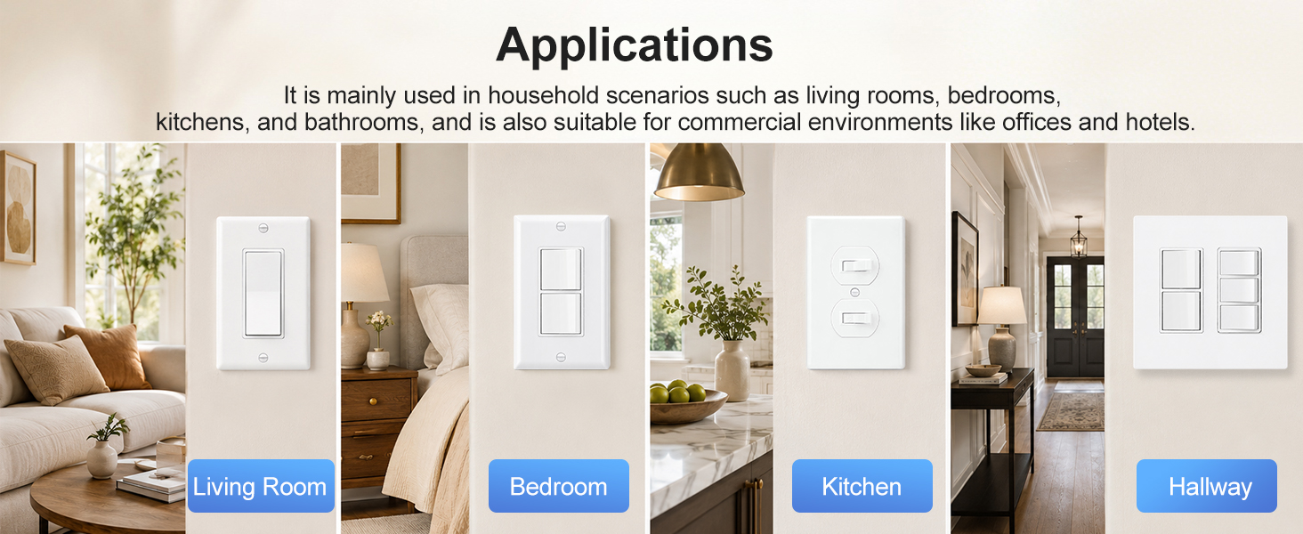 Light Switch, UL &amp;amp;amp; CUL Certified, White