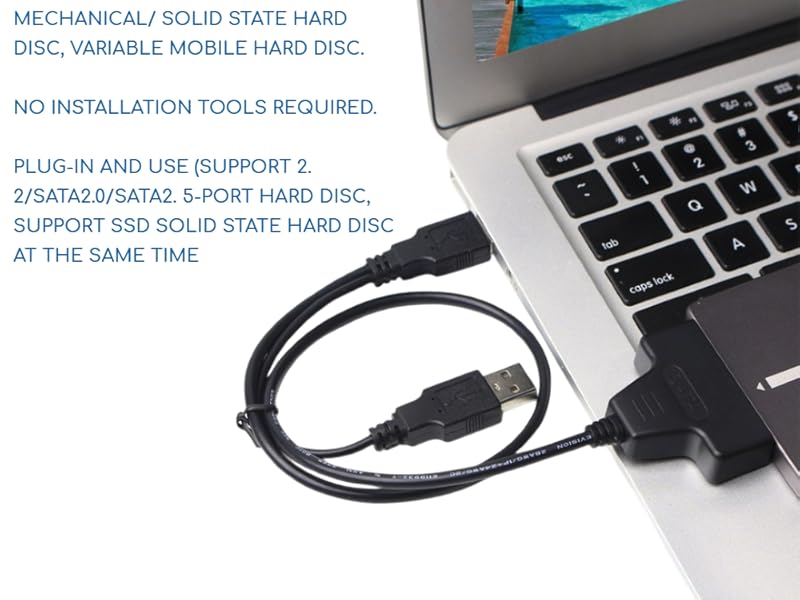 SATA to USB 2.0 Cable Adapter for 2.5&amp;#34; HDD SSD