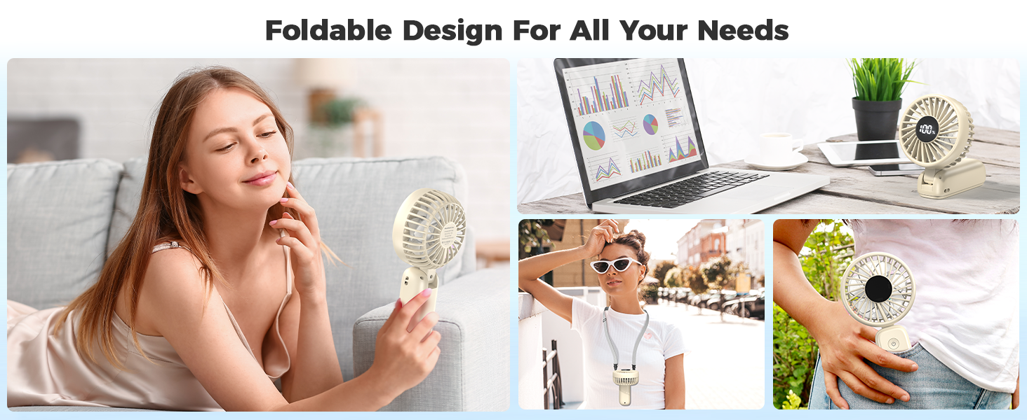 foldable handheld fan small pocket fan table fan travel fan neck fan