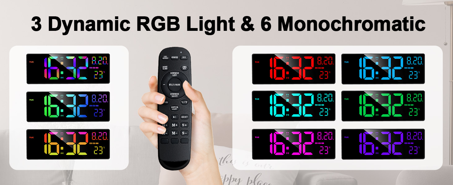 large digital wall clock