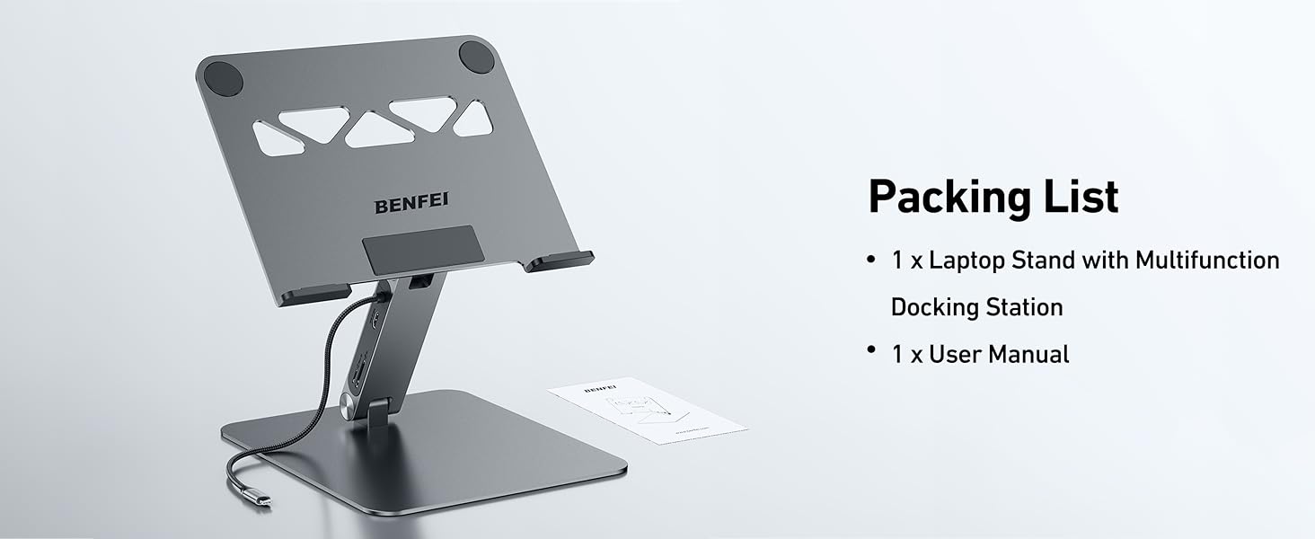 BENFEI Laptop Stand with USB C 7in1 Docking Station