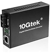Fiber to Ethernet Media Converter, Gigabit Single Mode Dual SC Converter, Built-in Fiber Module u...