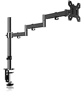 Single Long Monitor Stand, 13 to 32 inch Computer Monitor Desk Mount, Extra Long Adjustable Monit...