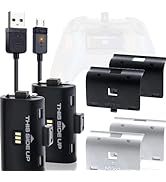 Nyko Xbox One Power Kit Plus - Rechargeable Battery Kit with 2 Batteries, Black &amp; White Covers, 8...