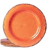 LEHAHA Rustic Farmhouse Melamine Dinner Plates Set of 6, 11 inch Lightweight Camper RV Dishes, In...