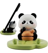Meroqeel Cartoon Panda Knocking Wooden Fish Cell Phone Stand for Desk, Cute Statue Phone Holder f...