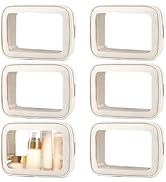 YOPCDJ 6PCS Clear Toiletry Bag,TSA Approved Travel Pouch with Zipper for Cosmetics and Toiletries...
