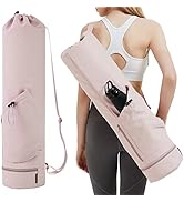 sportsnew Yoga Mat Bag with Water Bottle Pocket and Bottom Wet Pocket, Exercise Yoga Mat Carrier ...