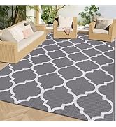 Outdoor Rug Reversible Plastic Straw Camping Mats, Patio Rug, Waterproof &amp; Easy-Cleaning Area Rug...