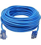 Clear Power 100 ft Extreme Cold Weather Outdoor Extension Cord, Lighted End, 16/3 SJTW, Flexible ...