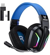 WESEARY Wireless Gaming Headset for PS5, PS4, PC, Laptop, Mac &amp; Switch, Dual Low-Latency 2.4GHz U...