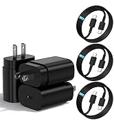 Type C Charger, 25W PD USB C Wall Charger Super Fast Charging Block 3Pack&amp; 6ft USBC Android Phone...