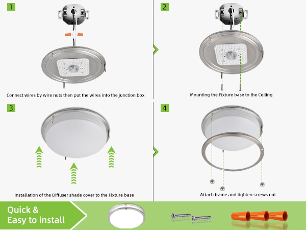 Flush Mount LED Ceiling Light Fixture