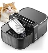 oneisall Wireless Filterless Cat Water Fountain, Separate Clean and Dirty Water Pet Fountain with...