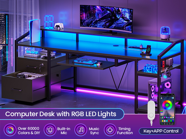 gaming desk with led lights