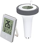Pool Thermometer Floating Easy Read, Digital Pool Temperature Thermometers Wireless, Water Temp G...