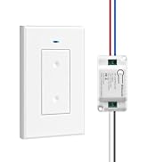 Wireless Light Switch and Receiver Kit, WILAWELS Wireless On Off Switches for Ceiling Light, Fan,...