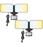 LEONLITE 25W 3CCT Plug in LED Security Light, Motion Sensor &amp; Dusk to Dawn Flood Lights Outdoor, ...