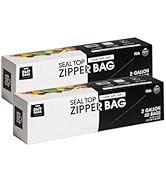 24/7 Bags- 2 Pack 50 Count 2 Gallon Double Zipper Food Storage Bags, 2.5 Mils, BPA-Free, Clear Ju...