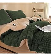 LLanCL 3D Jacquard Design Comforter Set, Ultra-Soft Warm Queen Size Sherpa Fur Plush 3-Pieces Set...