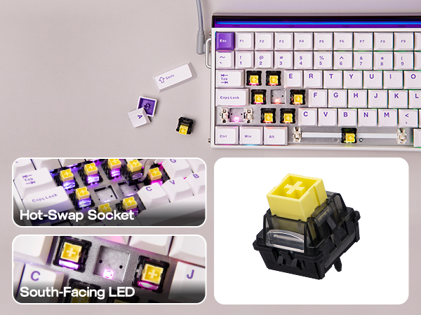 Hall Effect Keyboard with Neon RGB Light Box