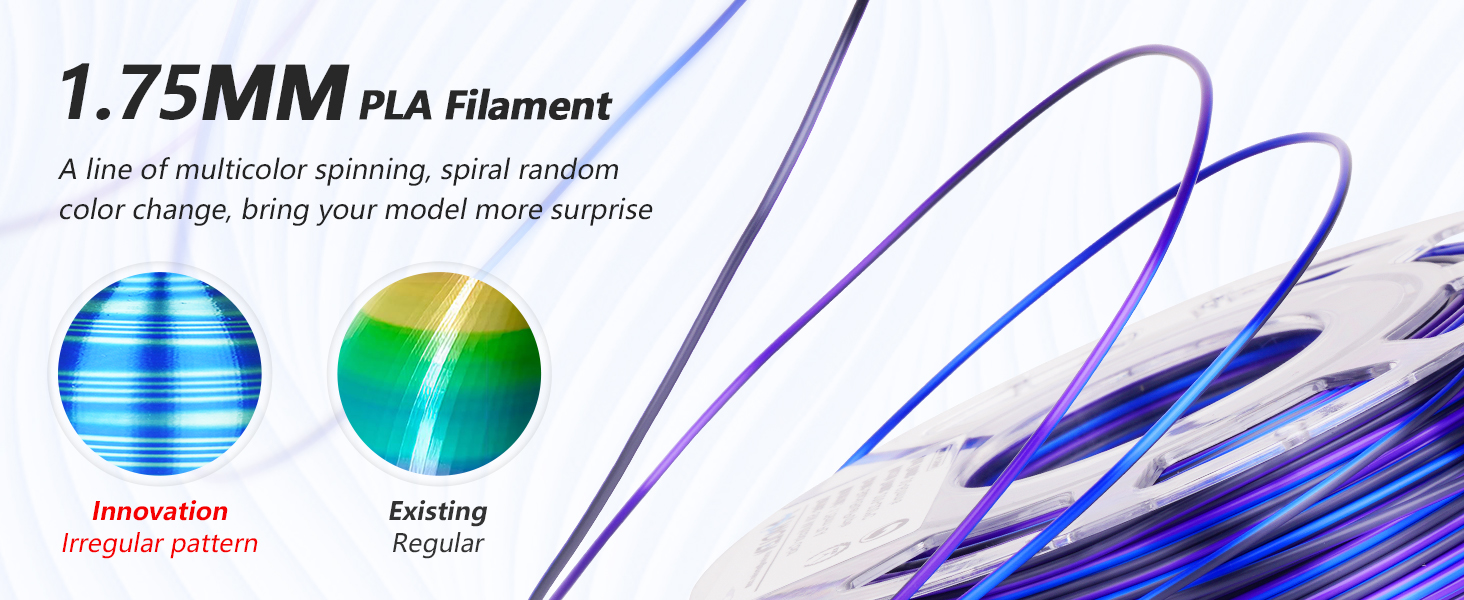 PLA 3D Printer Filament Silk Shiny PLA 1.75mm Color Change Printing Filament 