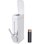 Ysmooiuy Slim Bathroom Trash Can,Bathroom Trash Can with Toilet Brush and Holder Set 4.5 Liter / ...