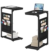 Vovonusy C-Shaped End Tables Set of 2, Small Couch Side Table with Storage Bag, Sofa Table for Li...