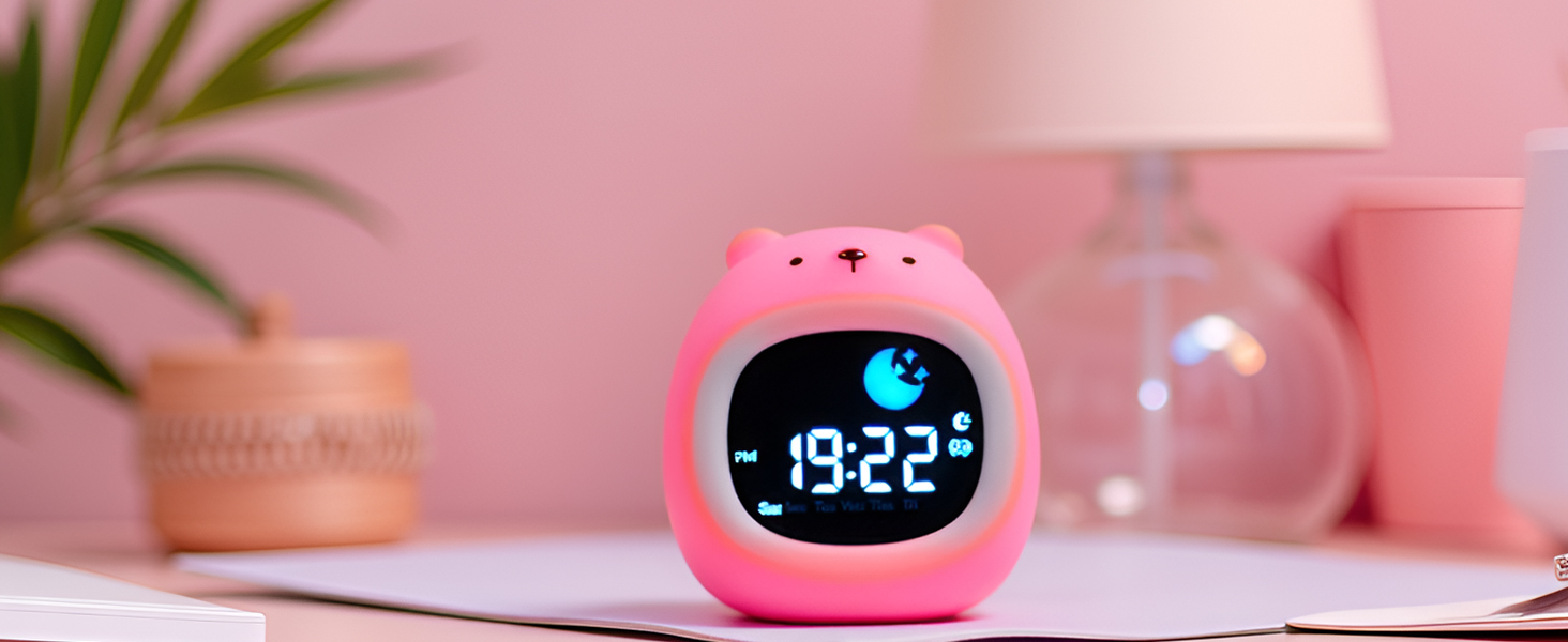 digital alarm clock with night light wake up clock