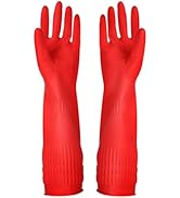 YSLON Rubber Cleaning Gloves Kitchen Dishwashing Glove 3-Pairs,Waterproof Reuseable.(Medium)