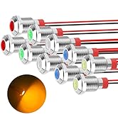 Linkstyle 10PCS 12V LED Indicator Light, 10mm Metal Panel Mount Lights, IP67 Waterproof, 5 Color ...