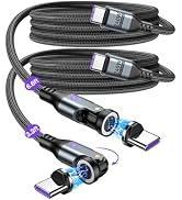 A.S Gen3 USB C Magnetic Charging Cable 240W (2Pack, 3.3ft/6ft), 9Pin Type C to Type C Magnet Char...