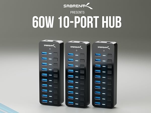 60W 10-Port Hub