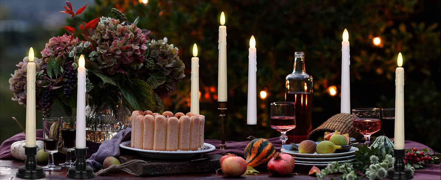 Drip Wax Look Flameless Taper Candles