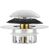 Universal 3-in-1 Bathtub Drain Stopper with Hair Catcher, 1.45-1.8 inch (1, Sliver)