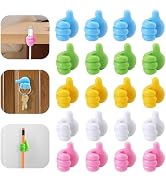 AIERSA Thumb Cord Holder, 20Pcs Self Adhesive Cord Hooks for Nightstand,Car, Holding Cables, Keys...