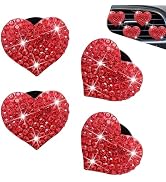 Diamall 4 PCS Car Air Vent Clips, Bling Crystal Heart Aroma Diffusers, Air Fresheners Vents Clips...