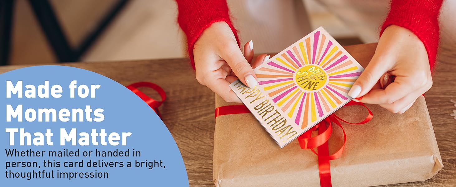 birthday card on gift or being handed at a celebration