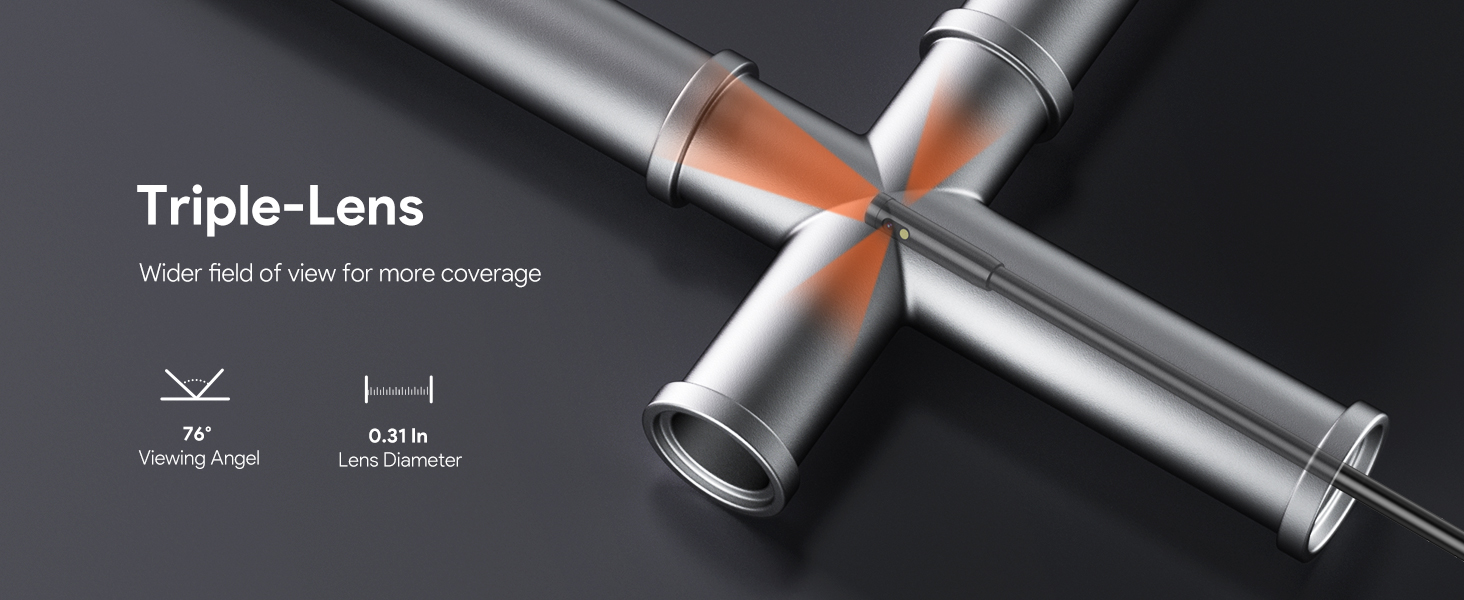 Endoscope Camera with Lights Snake Inspection Scope Camera Industrial Borescope