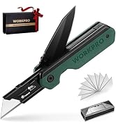 WORKPRO 2-in-1 Folding Knife/Utility Knife, Quick-Change Box Cutter with Belt Clip, Liner Lock, a...