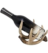Rustic Antler Wine Bottle Holder–Handcrafted Faux Resin Deer Antler Wine Bottle Holder–Unique Lod...