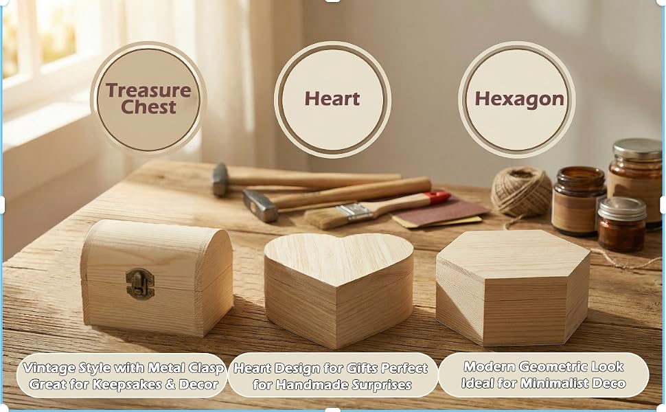 Treasure Chest Shape?Heart Shape?Hexagon Shape