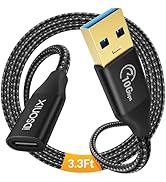 USB C Female to USB Male Adapter, iDsonix(3.3Ft) USB A to USB C Adapter with USB 3.1 Gen 2 [10Gbp...