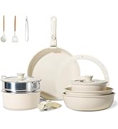 JEETEE Pots and Pans Set Non Stick 25pcs, Kitchen Cookware Sets with Detachable Handle, Induction...