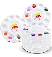 Hulameda 10pcs Paint Tray Palettes,Plastic Round Pallet for Kids or Pupils to Painting, DIY Craft...
