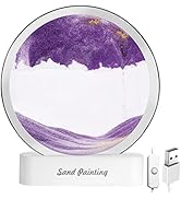 OSDUE Moving Sand Art Picture, 3D Deep Sea Sandscape in Motion, Round Glass Frame Display Flowing...