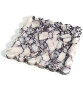 Natural 100% Marble Vanity Tray Luxury Scalloped Marble Storage Square Rectangle Tray for Home De...