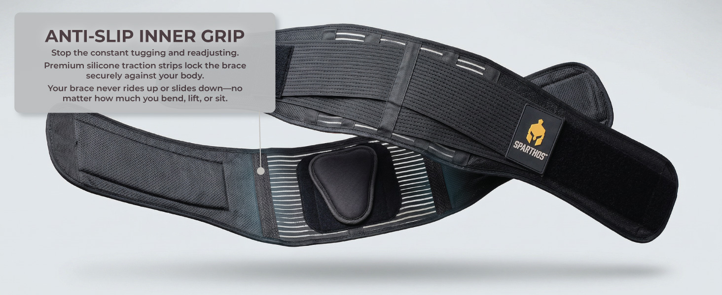 Anti-Slip Inner Grip of Sparthos lower back brace