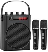 ZOWEETEK Powerful Voice Amplifier with 2 Wireless Microphones Handheld, Portable Speaker with Mic...