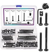 Taiss 28 Set Crib Screws M6x20mm/40mm/60mm/80mm Baby Bed Crib Screws Hardware Replacement Kit,Hex...